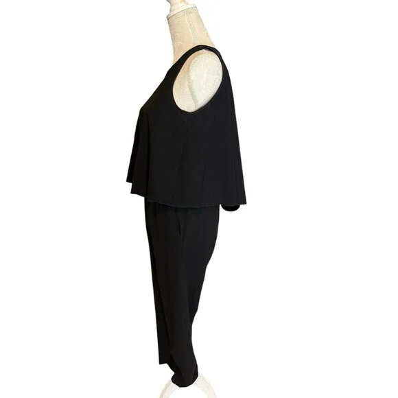 Club Monaco Sleeveless Straight Leg Jumpsuit Women's Size 0 Sheer Top w/Overlay - Picture 16 of 16